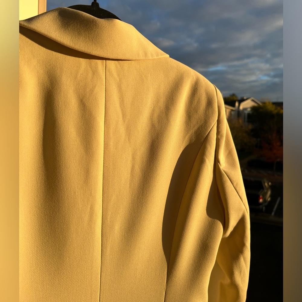 🆕🌾Avec Les Filles Anthropologie Tan Long Fitted Coat Breasted Classic Outerwear - Picture 10 of 17